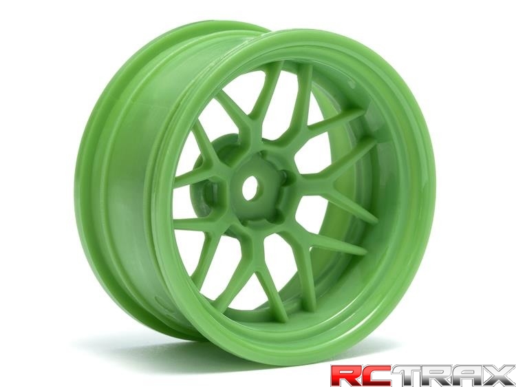 HPI 116532 TECH 7 WHEEL GREEN 52X26X+9MM OFFSET (2PCS)