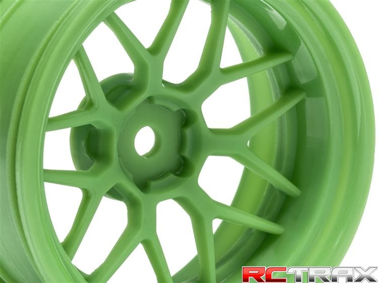HPI 116532 TECH 7 WHEEL GREEN 52X26X+9MM OFFSET (2PCS)