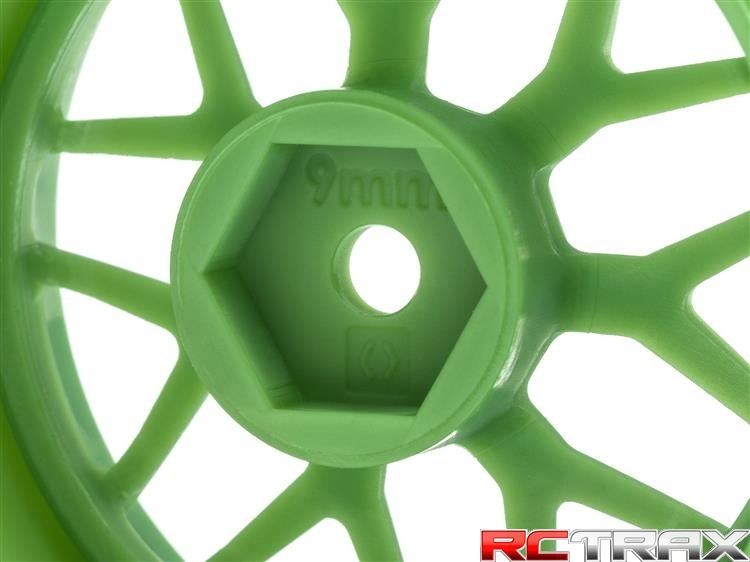 HPI 116532 TECH 7 WHEEL GREEN 52X26X+9MM OFFSET (2PCS)