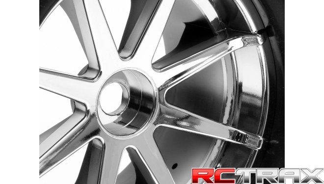 MOUNTED GOLIATH TYRE 178X97MM ON BLAST WHEEL CHROME