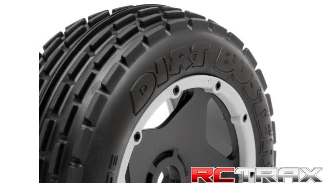 HPI 4736 Przednie koła BAJA 5B DIRT BUSTER RIB TIRE M COMPOUND ON BLACK WHEEL