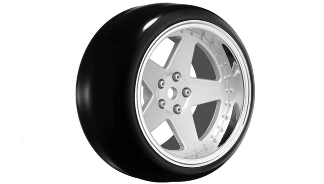 Louise RC 1/10 koła do driftu 5-Spoke Wheels Matte Silver