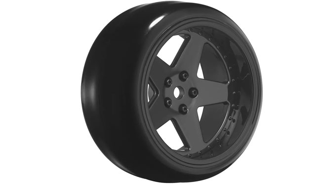 Louise RC 1/10 koła do driftu 5-Spoke Wheels Gloss Black