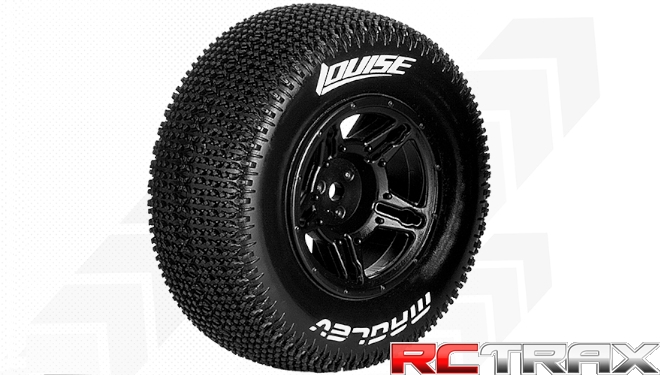 Louise RC  SC-MAGLEV  1-10 Short Course Tire Set  Mounted  Super Soft  Black Wheels  Asso SC10 4X4  L-T3145VBAA 2szt