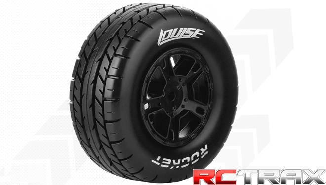 Louise RC  SC-ROCKET  1-10 Short Course Tire Set  Mounted  Soft  Black Wheels  Losi TEN-SCTE 4X4  L-T3154SBLA 2szt