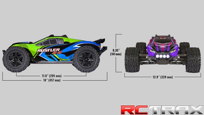 TRAXXAS 1/10 RUSTLER 4X4 XL-5 - green  + oświetlenie LED