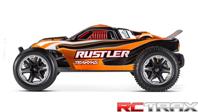 RUSTLER RTR XL-5 1/10 pomarańczowy + światła LED