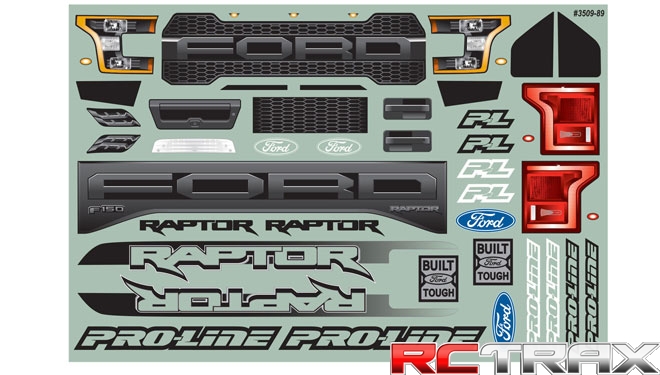 Karoseria PRO-LINE 2017 Ford F-150 Raptor Clear Body 12.3" (313mm) WB Crwlrs