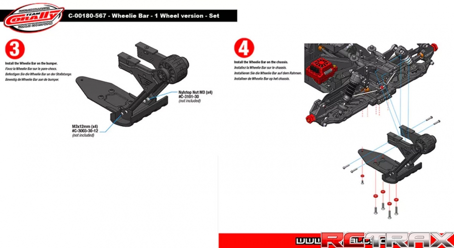 Team Corally C-00180-567 Wheelie Bar - Kagama, Kronos, Punisher, Dementor
