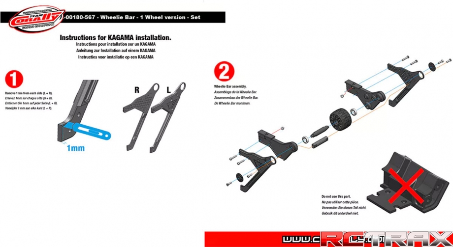 Team Corally C-00180-567 Wheelie Bar - Kagama, Kronos, Punisher, Dementor