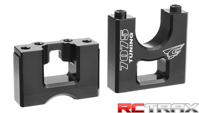 Team Corally C-00180-832 Center Diff Bulkhead Swiss Made 7075 T6 Black 2 pc Set