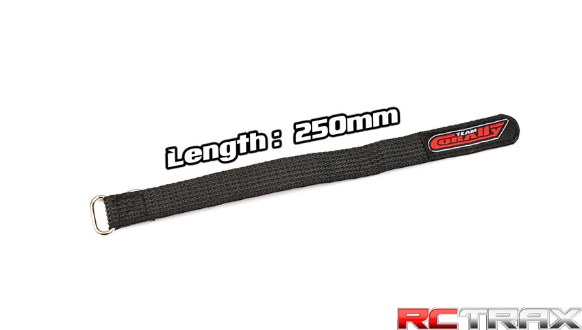 Team Corally C-50530 rzep do baterii 250x20mm Anti-Slip Strings Black 2 pcs