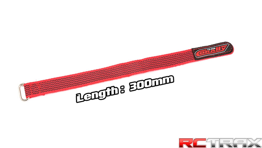 Team Corally rzep do baterii 300x20mm Anti-Slip Strings Red 2 pcs
