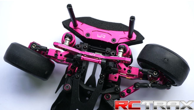 Yeah Racing Aluminum High KPI Adjustability Steering Suspension Knuckle For 3Racing Sakura D4 Pink